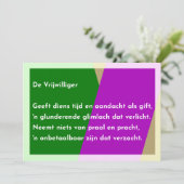 De Vrijwilliger Bedankkaart (Staand voorkant)