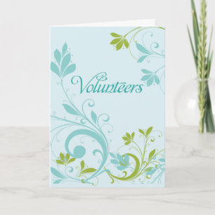 De vrijwilliger dankt u Blauwgroen & Groene Bedankkaart