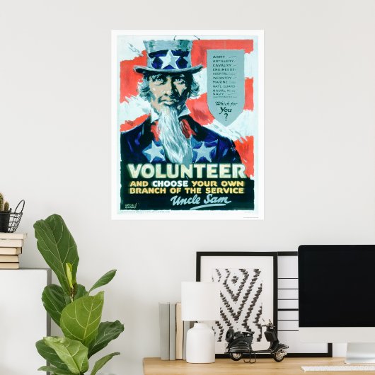 De vrijwilliger en kiest uw Tak (US02082) Poster (Thuiskantoor)
