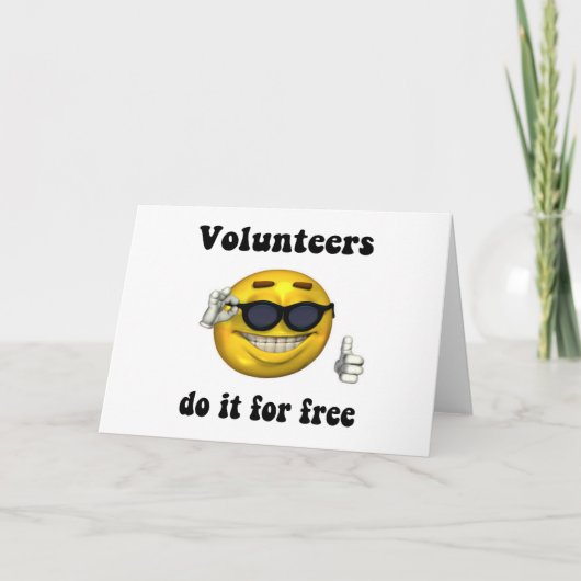 De vrijwilligers doen kostenloos het kaart (Voorkant)