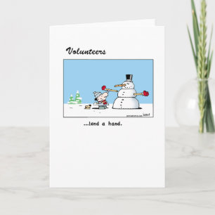 De vrijwilligers lenen een hand bedankkaart