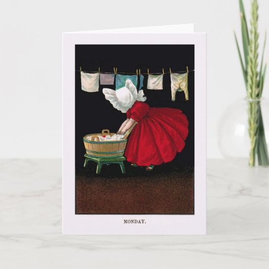 De vroege jaren 1900 vervolgt de Maandag Sunbonnet Kaart (Voorkant)
