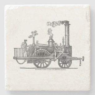 De vroege stoomlocomotief
stenen onderzetter