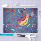 De vroege vogel in de bloementuin tissuepapier (Craft)
