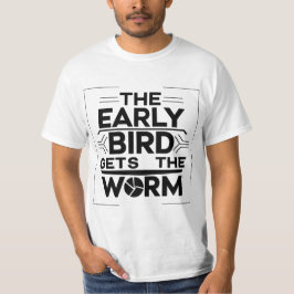 De vroege vogel krijgt wormwijsheid t-shirt