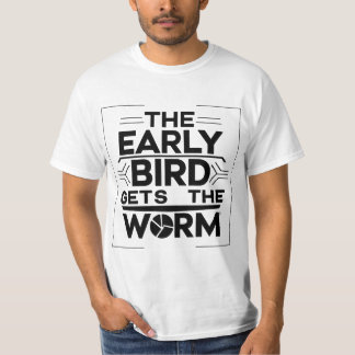 De vroege vogel krijgt wormwijsheid t-shirt