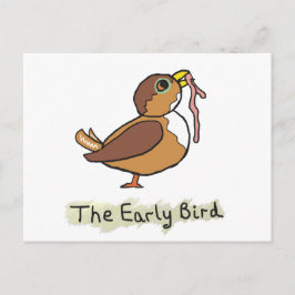 De vroege vogel vangt de worm briefkaart