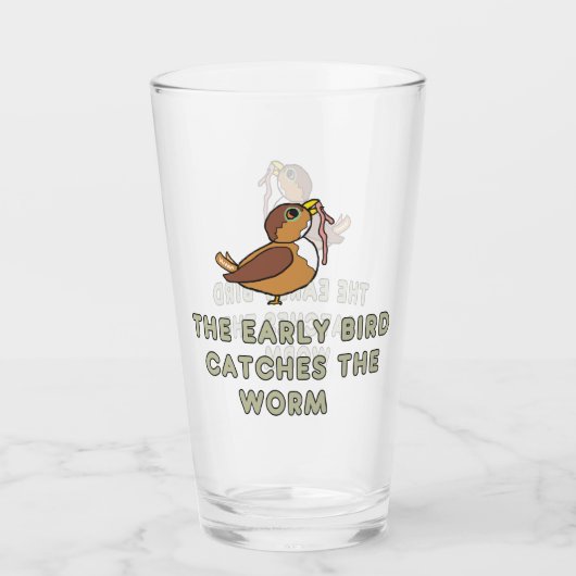 De vroege vogel vangt de worm glas (Voorkant)