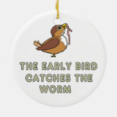 De vroege vogel vangt de worm keramisch ornament (Achterkant)
