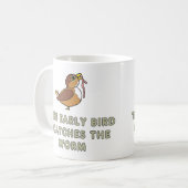 De vroege vogel vangt de worm koffiemok (Voorkant links)