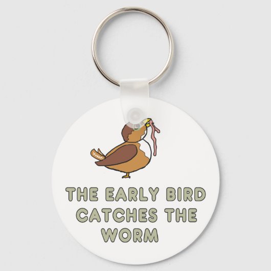 De vroege vogel vangt de worm sleutelhanger (Voorkant)