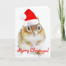 De vrolijke Aardeekhoorn van de Kerstman van Feestdagen Kaart