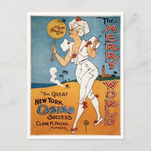 De vrolijke Affiche van het Theater van de Wereld Feestdagenkaart (Voorkant)