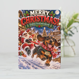 De vrolijke avonturen van Kerstman Rijden met Da Feestdagenkaart