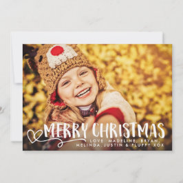 De vrolijke Bekleding van de Foto van de Vakantie Feestdagenkaart