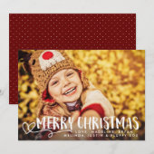 De vrolijke Bekleding van de Foto van de Vakantie Feestdagenkaart (Voorkant / Achterkant)