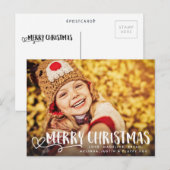 De vrolijke Bekleding van de Foto van de Vakantie Feestdagenkaart (Voorkant / Achterkant)