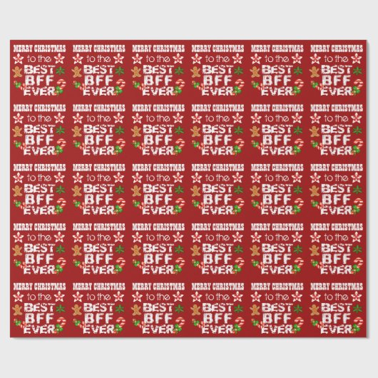 DE VROLIJKE BESTE VRIEND VAN KERSTMIS BFF B03Z CADEAUPAPIER (Vlak)
