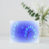 De Vrolijke BLAUWE Versie van Kerstmis ASL Feestdagenkaart (Staand voorkant)