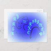 De Vrolijke BLAUWE Versie van Kerstmis ASL Feestdagenkaart (Voorkant / Achterkant)