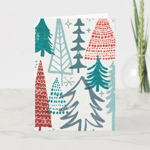De vrolijke Bomen van de Kersttijd Feestdagen Kaart