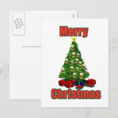 De vrolijke boom van het Kerstmisbier Feestdagenkaart (Voorkant / Achterkant)