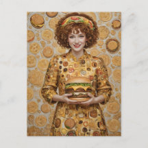 De vrolijke Cheeseburger Lady