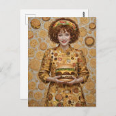 De vrolijke Cheeseburger Lady Briefkaart (Voorkant / Achterkant)