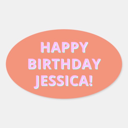 De Vrolijke Dag van de Tekst aan Om het even welk Ovale Sticker (Voorkant)