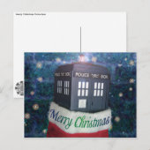 de vrolijke doos van de Kerstmis blauwe politie in Feestdagenkaart (Voorkant / Achterkant)