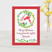 De vrolijke Douane van de Herenkapper van Kerstmis Kaart (Gele Bloem)