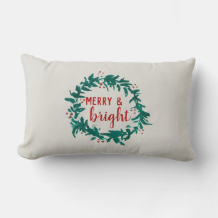 De vrolijke en Heldere Kroon van Kerstmis Kussen