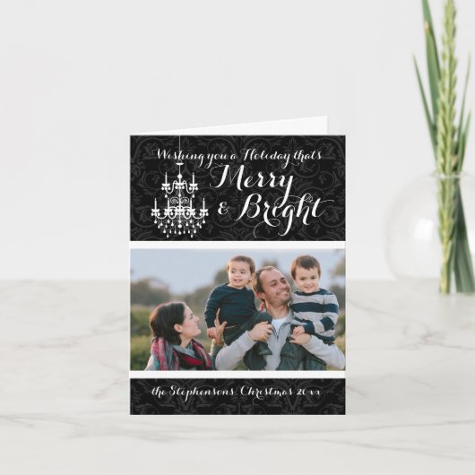 De vrolijke en Heldere Zwarte Vakantie van de Feestdagen Kaart (Voorkant)