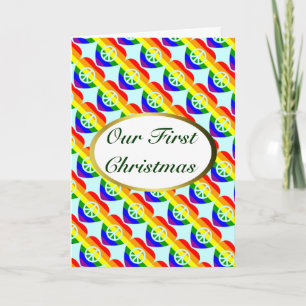 De vrolijke EN Lesbische Eerste Kerstkaart van het Feestdagen Kaart