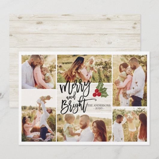 De vrolijke Foto's van de Wens van de Vakantie van Feestdagenkaart (Voorkant / Achterkant)