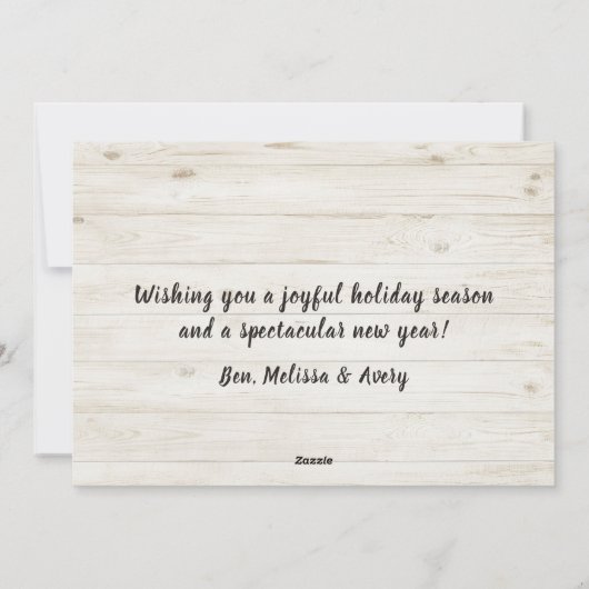 De vrolijke Foto's van de Wens van de Vakantie van Feestdagenkaart (Achterkant)