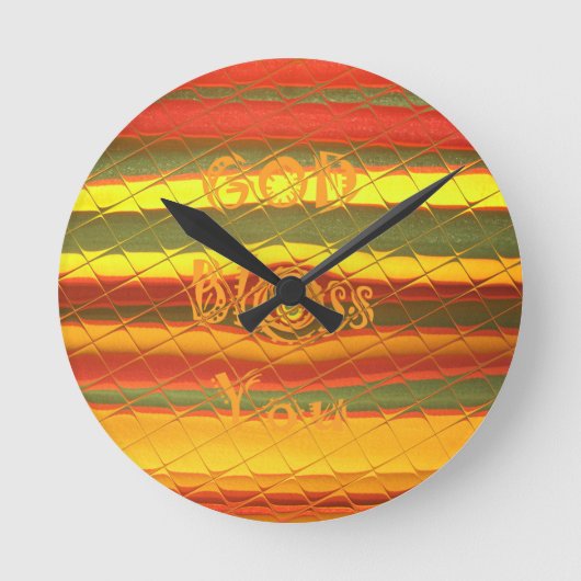 De vrolijke God van Kerstmis zegent u kleurt Ronde Klok (Voorkant)