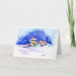 De vrolijke Hamster van Kerstmis door BiHrLe Card Feestdagen Kaart