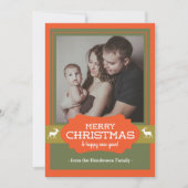 De vrolijke Herten die van Kerstmis Kerstkaart (Voorkant)