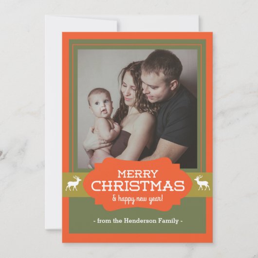 De vrolijke Herten die van Kerstmis Kerstkaart (Voorkant)