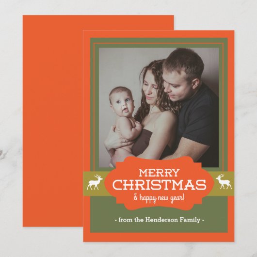 De vrolijke Herten die van Kerstmis Kerstkaart (Voorkant / Achterkant)