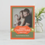 De vrolijke Herten die van Kerstmis Kerstkaart (Staand voorkant)