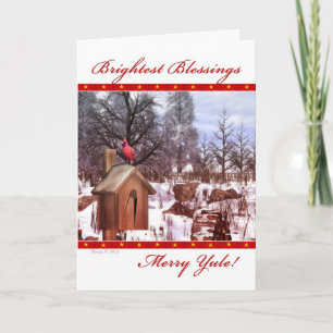 De vrolijke HoofdKaart van de Winter van Zegen Feestdagen Kaart