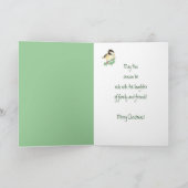 De vrolijke Hulst van de Vogel van Chickadee van Feestdagen Kaart (Binnen)