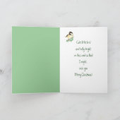 De vrolijke Hulst van de Vogel van Chickadee van Feestdagen Kaart (Binnen)