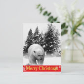 De vrolijke Ijsbeer van Kerstmis! Feestdagenkaart (Staand voorkant)