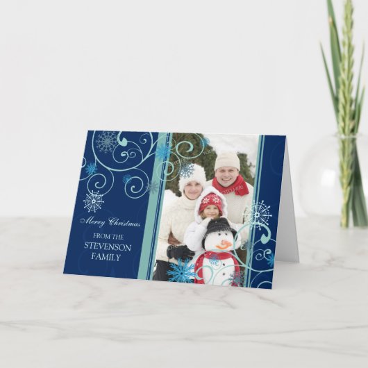De vrolijke Kaart van de Foto van de Sneeuwvlokken (Voorkant)