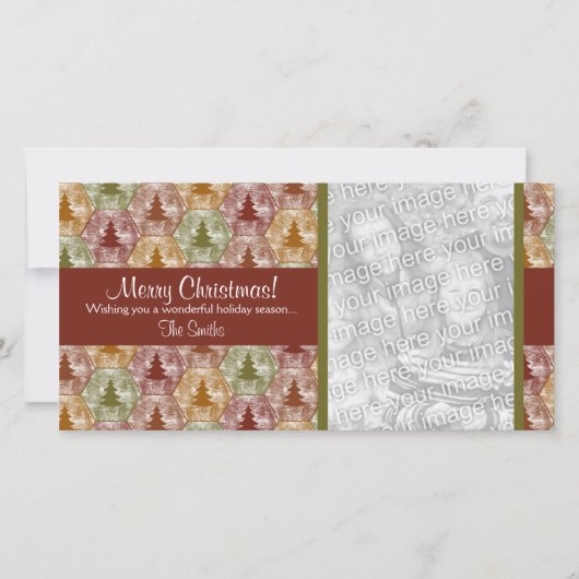 De vrolijke Kaart van de Foto van Kerstbomen in (Voorkant)