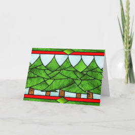 De vrolijke Kaart van de Kerstbomen van het Glas