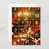 De vrolijke kalender van de KerstmisKomst Feestdagenkaart (Voorkant / Achterkant)